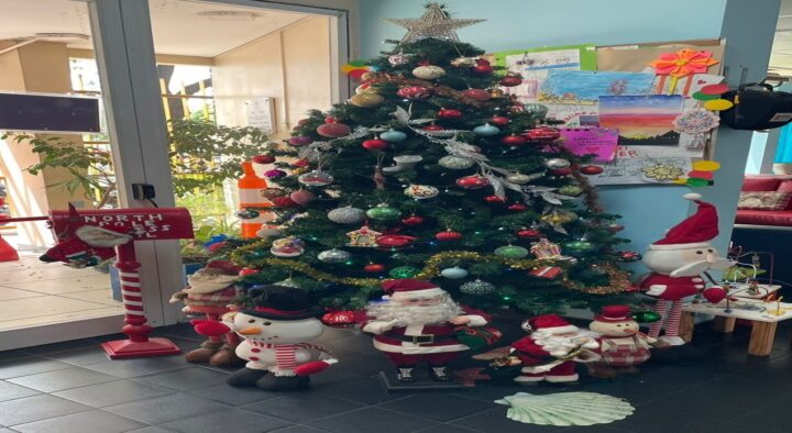 El equipo de voluntarios armó el árbol navideño en Casa Garrahan 